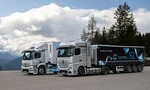 Mit Batterie und Wasserstoff auf Alpentour – CO2-neutrale Lkw von Daimler Truck beweisen sich in den Bergen.