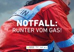 Plakatmotiv der Verkehrssicherheitskampagne „Runter vom Gas“.