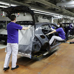 Produktion bei Volkswagen unter Corona-Bedingungen.