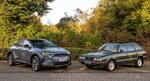 Subaru Solterra und Subaru 1800 4WD, mit dem die Marke in Deutschland startete.