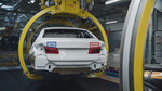 Symbolische Darstellung der Modellschriftzugerkennung durch die KI-Kamera in der Montage des BMW-Werks Dingolfing.